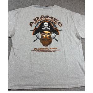 Harley Davidson Shirt Mens Gray Adamec St Augustine Pirate Skull Moto Tee XL